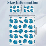 Blue Monstera Leaf Duvet Cover Set: 70s Retro Full Size Microfiber Bedding - retro bedding