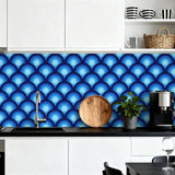Blue Peacock Eye Full Size Duvet Cover Set: Retro 70s Microfiber - retro bedding