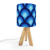 Blue Peacock Eye Full Size Duvet Cover Set: Retro 70s Microfiber - retro bedding