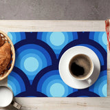 Blue Peacock Eye Full Size Duvet Cover Set: Retro 70s Microfiber - retro bedding