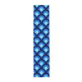 Blue Peacock Eye Retro 70s Table Runner in 2 Sizes - Midcentury Decor - 16’’ × 72’’ / Polyester - retro table linen