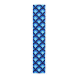 Blue Peacock Eye Retro 70s Table Runner in 2 Sizes - Midcentury Decor - 16’’ × 90’’ / Polyester - retro table linen