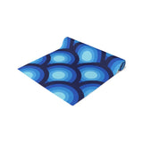 Blue Peacock Eye Retro 70s Table Runner in 2 Sizes - Midcentury Decor - retro table linen