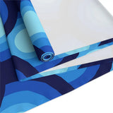 Blue Peacock Eye Retro 70s Table Runner in 2 Sizes - Midcentury Decor - retro table linen