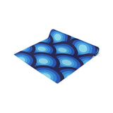 Blue Peacock Eye Retro 70s Table Runner in 2 Sizes - Midcentury Decor - retro table linen