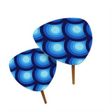Blue Peacock Eyes Retro Tripod Nesting Table Set - Midcentury tables - One Size - retro nesting tables