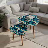 Blue Retro 60s Inspired Area Rug – Vintage Modern Interior Accent - retro rug