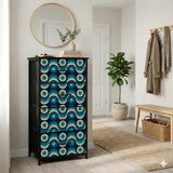 Blue Retro 60s Inspired Area Rug – Vintage Modern Interior Accent - retro rug