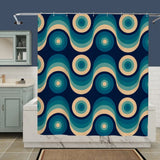 Blue Retro 60s Inspired Area Rug – Vintage Modern Interior Accent - retro rug