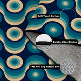 Blue Retro 60s Inspired Area Rug – Vintage Modern Interior Accent - retro rug