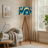 Blue Retro 60s Inspired Area Rug – Vintage Modern Interior Accent - retro rug