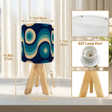 Blue Retro 60s Table Lamp with Remote – Wooden Tripod MCM Mood Light - retro table lamps