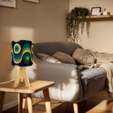 Blue Retro 60s Table Lamp with Remote – Wooden Tripod MCM Mood Light - retro table lamps
