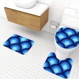 Blue Retro 70s Runner Rug – Midcentury Peacock Eyes Pattern | Multiple Sizes - retro runner