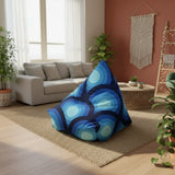 Blue Retro 70s Runner Rug – Midcentury Peacock Eyes Pattern | Multiple Sizes - retro runner