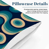 Blue Retro 70s Wave Pattern Duvet Cover Set: Midcentury Modern Bedding - Bedding - retro