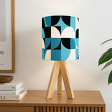 Blue Retro Tripod Lamp – Mid Century Accent Light with Remote Control - retro table lamps