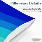 Blue Waves Duvet Cover Set: 70s Retro Full Size Microfiber Bedding - retro bedding