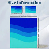 Blue Waves Duvet Cover Set: 70s Retro Full Size Microfiber Bedding - retro bedding