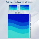 Blue Waves Duvet Cover Set: 70s Retro Full Size Microfiber Bedding - retro bedding
