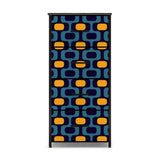 Blue Yellow 70s Retro Dresser: Midcentury Modern Cabinet - One Size - retro dresser