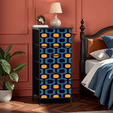 Blue Yellow 70s Retro Dresser: Midcentury Modern Cabinet - One Size - retro dresser