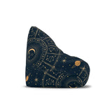 Blue Yellow Retro Bean Bag Chair Cover - Astrology Moon Stars Planets Decor Game Rooms Lounge Living Room - 2 sizes