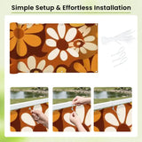 Bold 70s Flowers Privacy Screen – Waterproof Patio & Balcony Cover - Retro Privacy Screen