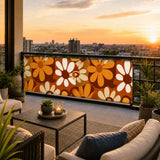 Bold 70s Flowers Privacy Screen – Waterproof Patio & Balcony Cover - Retro Privacy Screen