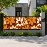 Bold 70s Flowers Privacy Screen – Waterproof Patio & Balcony Cover - Retro Privacy Screen