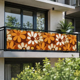 Bold 70s Flowers Privacy Screen – Waterproof Patio & Balcony Cover - Retro Privacy Screen
