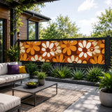 Bold 70s Flowers Privacy Screen – Waterproof Patio & Balcony Cover - Retro Privacy Screen