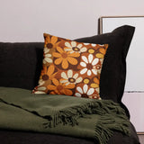 Bold Floral 70s Premium Pillow Flower Power Midcentury Style Home Accent - retro pillow