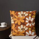 Bold Floral 70s Premium Pillow Flower Power Midcentury Style Home Accent - retro pillow