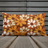 Bold Floral 70s Premium Pillow Flower Power Midcentury Style Home Accent - retro pillow