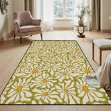 Bold Retro 70s Daisies Carpet – Soft Rectangular Floral Area Rug - retro rug