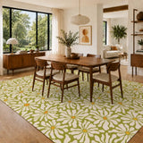 Bold Retro 70s Daisies Carpet – Soft Rectangular Floral Area Rug - retro rug