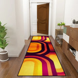 Bold Retro 70s Runner – Midcentury Yellow Red Orange Rug | Multi Sizes - 24’’x72’’ - retro runner