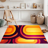 Bold Retro 70s Runner – Midcentury Yellow Red Orange Rug | Multi Sizes - retro runner