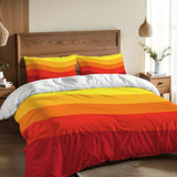 Bright 70s Retro Double Duvet Cover Set: Orange Yellow Red Full Size Bedding - retro bedding