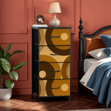 Brown Black Midcentury Modern Retro 70s Dresser – 4-Drawer Storage - One Size - retro dresser