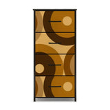 Brown Black Midcentury Modern Retro 70s Dresser – 4-Drawer Storage - One Size - retro dresser