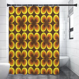 Brown Yellow Retro Shower Curtain – 70s Midcentury Modern Home Decor - retro bathroom