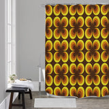 Brown Yellow Retro Shower Curtain – 70s Midcentury Modern Home Decor - retro bathroom