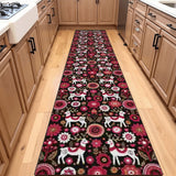 Holidays Season Vintage Style Hallway Retro Runner Rug - Nordic Folkloric