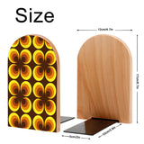 Size diagram of the Orange Clover bookend: 12 cm wide, 17 cm high, base 10 by 5 cm