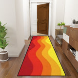 70s Orange Red Retro Runner Rug | Midcentury Style Floor Runners