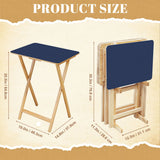 Deep Indigo retro TV tray set of 4, size guide with table and rack dimensions