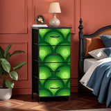 70s Retro Green Peacock Eye Dresser: Midcentury Modern 4-Drawer Cabinet