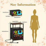 Midcentury Modern Side Table - Nightstand with USB & AC Outlets